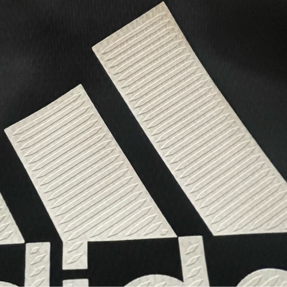 Adidas Black Hoodie With Large White Logo Pullover Sweatshirt Raglan Sleeves - Picture 4 of 16